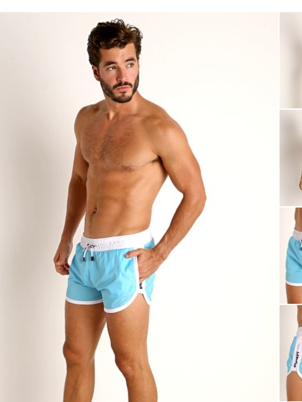PUMP! Men’s Light Blue Athletic Swim Trunks Pump style 13002